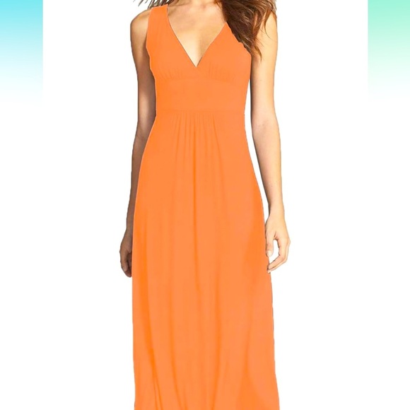 Elegant Peach Maxi Dress, size Large - Picture 1 of 5